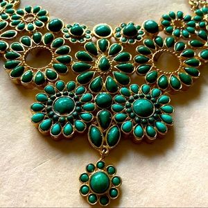 Amrita Singh Floral Statement Necklace | Aqua Resin